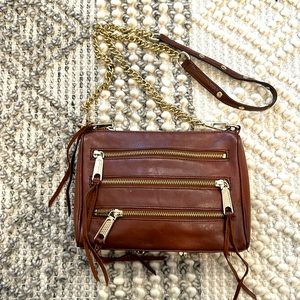 Rebecca Minkoff Chestnut Brown crossbody zipper purse